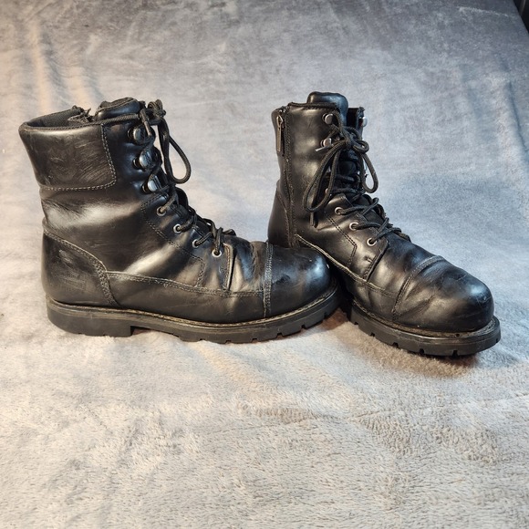 Harley Davidson Boots Mens 12 Black Leather Pearson 8 Inch Waterproof Motorcycle - Picture 3 of 12
